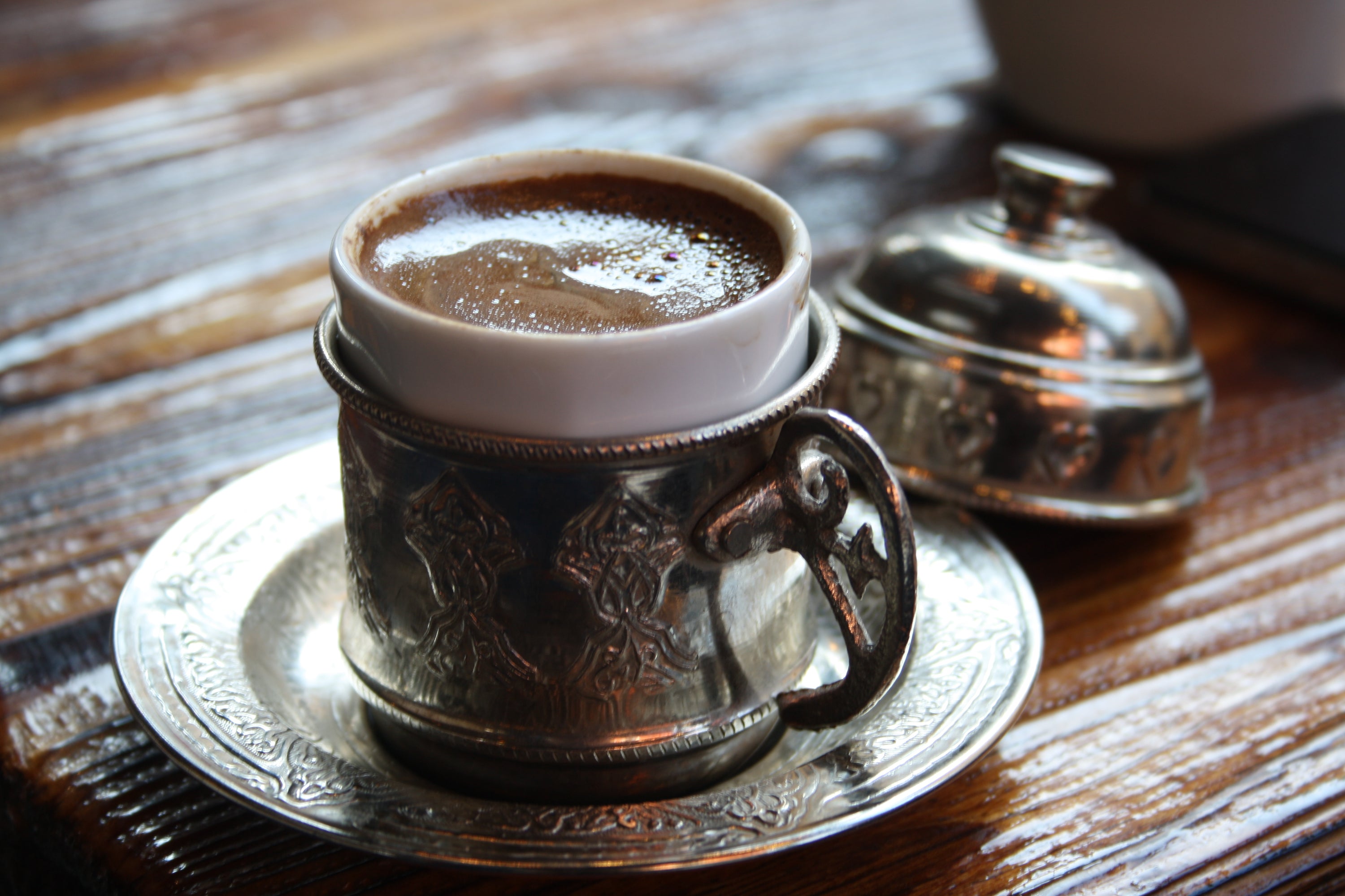 Metal Turkish coffee zarf and cup