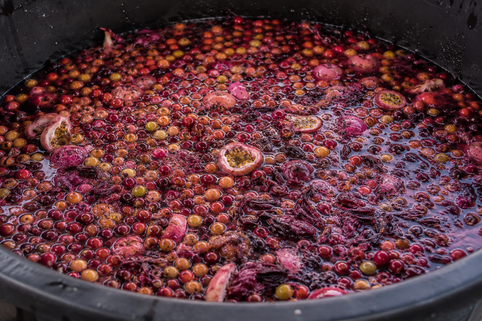 co-ferment coffee cherries in barrel