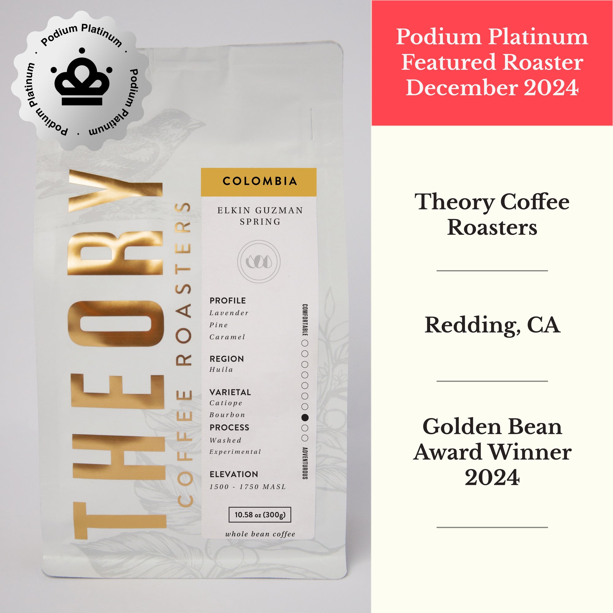 December 2024: Podium Platinum. Theory Coffee Roasters.