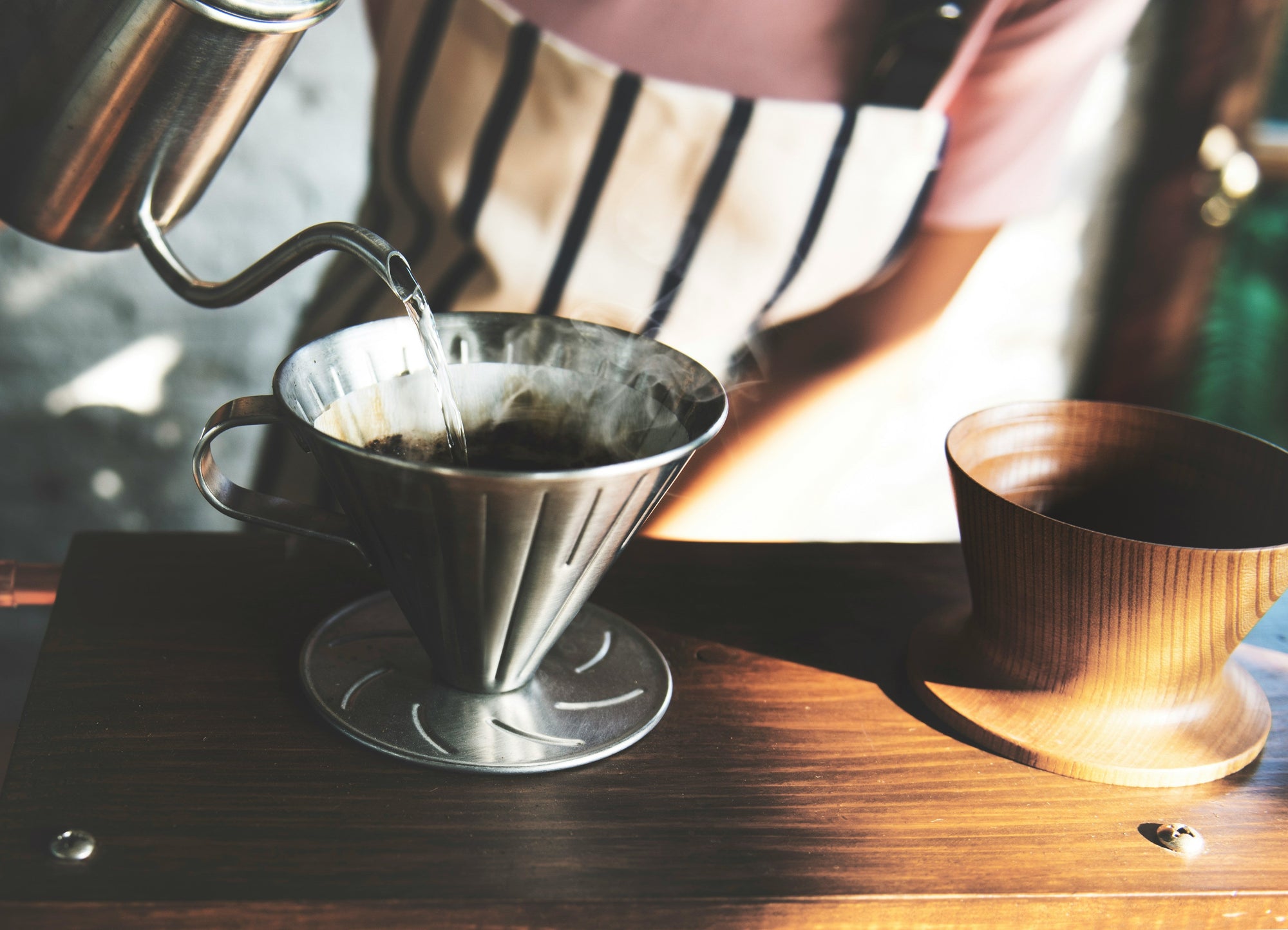pour over coffee being made
