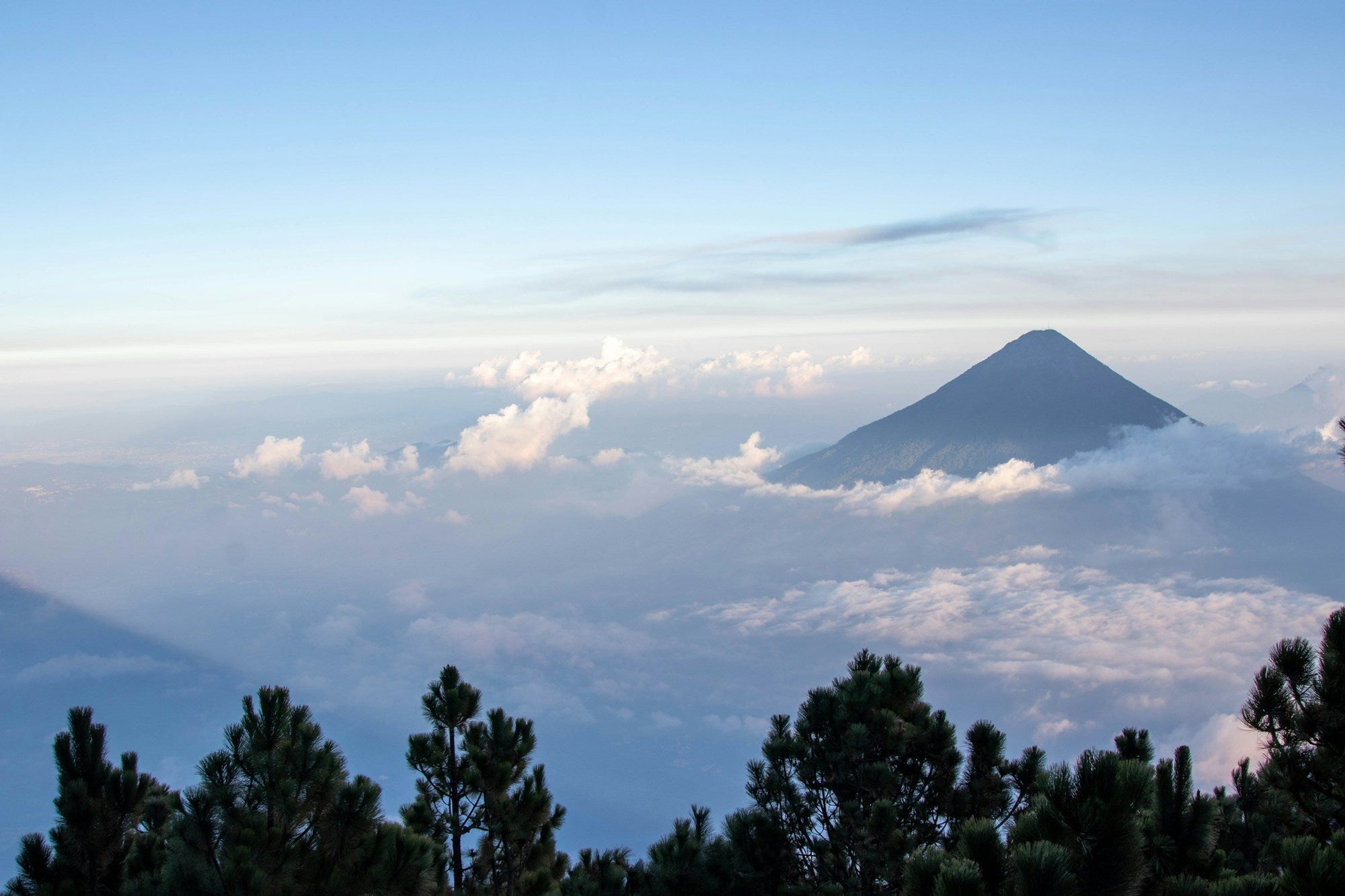 Photo of Acatenango, Guatemala volcano shrouded in cloud