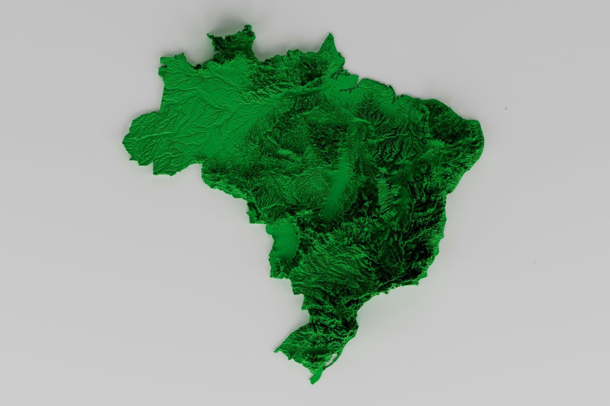 Green stylized map of Brazil