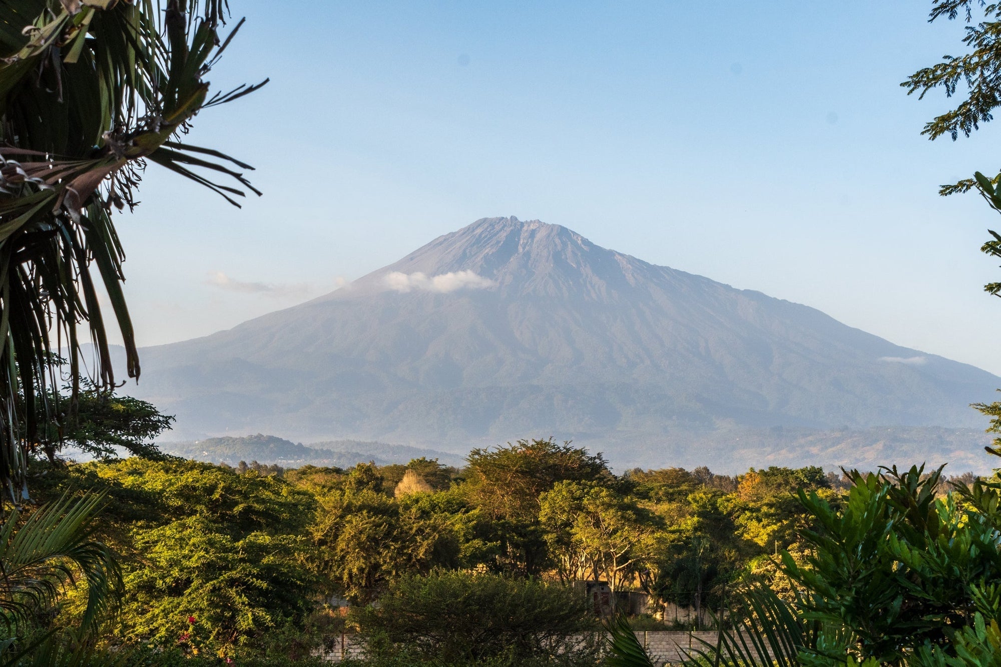 Mount meru, as seen from the town of Arusha, Tanzania