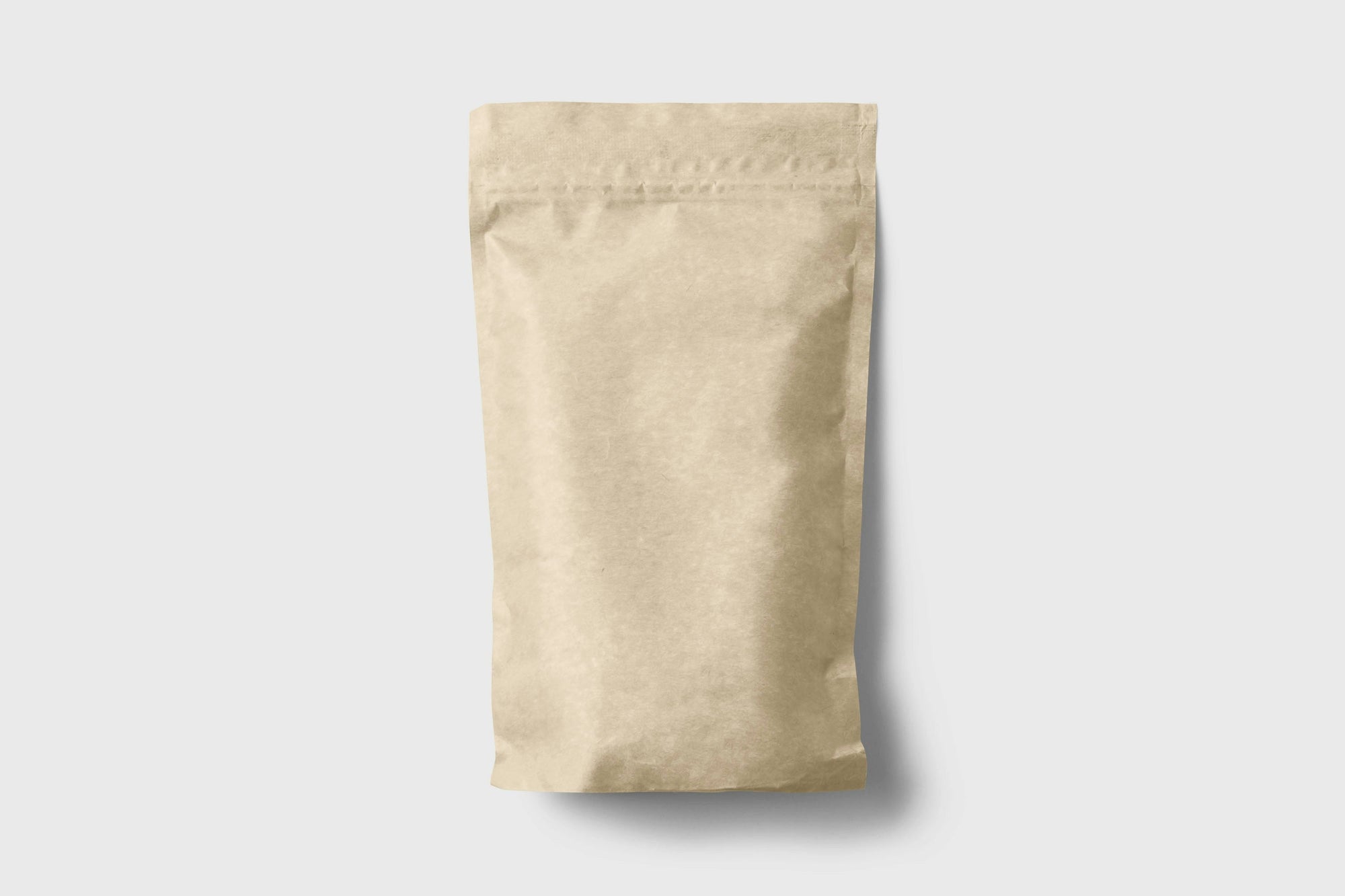 plain brown coffee bag on white background