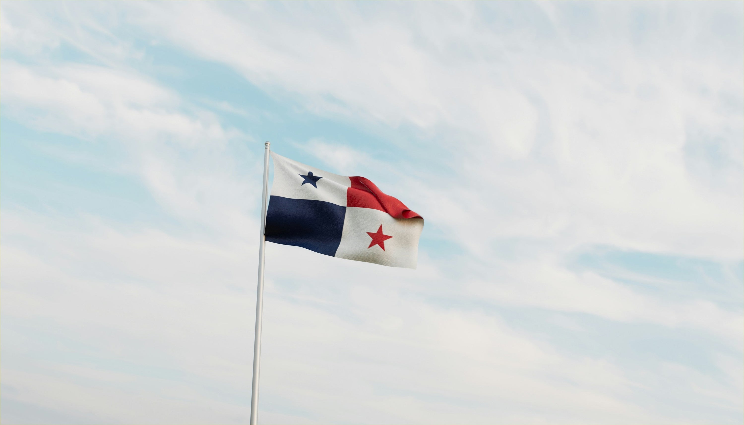 Flag of Panama against a blue sky