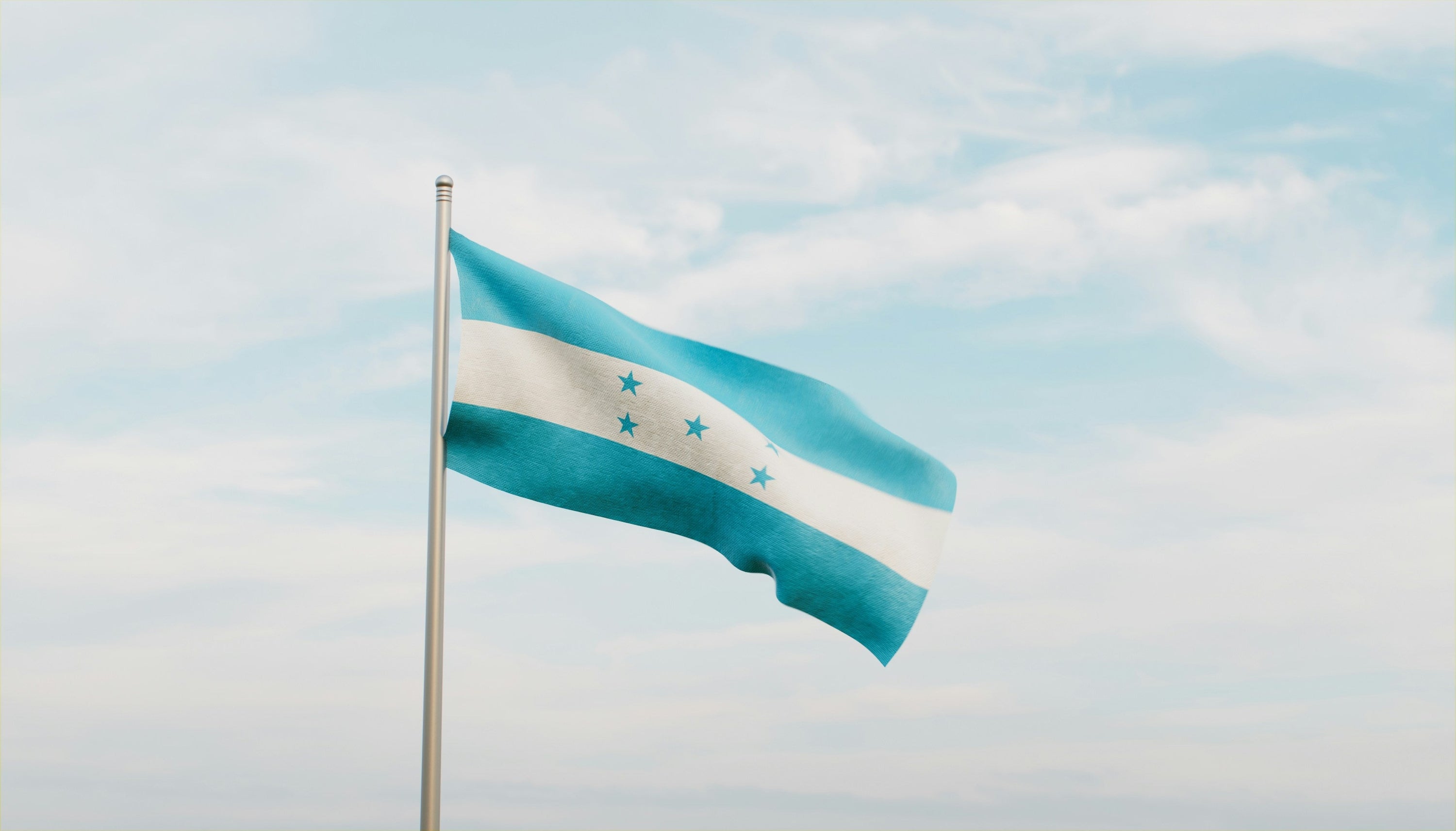 Honduras flag against a blue sky