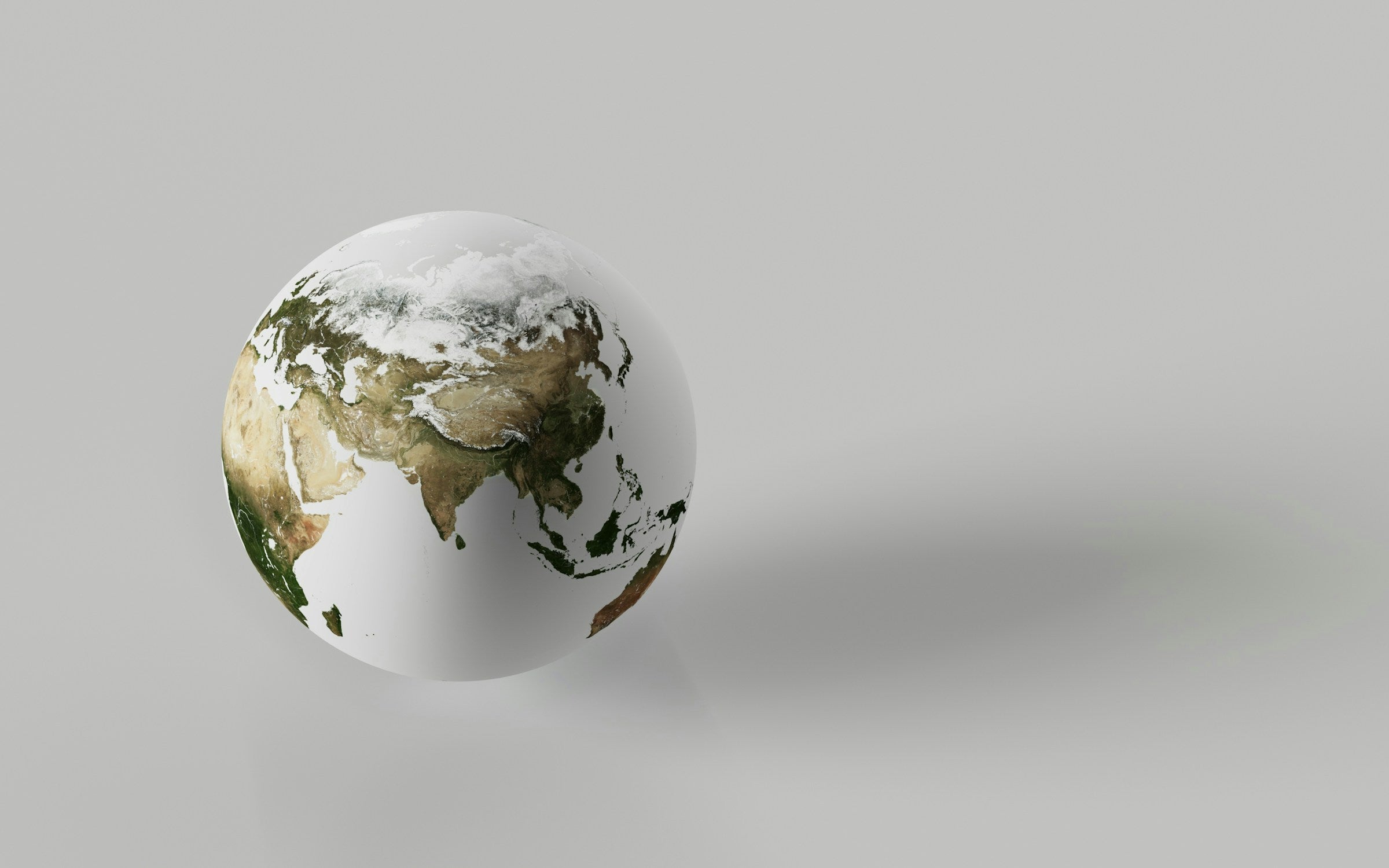 Globe atlas floating on white background
