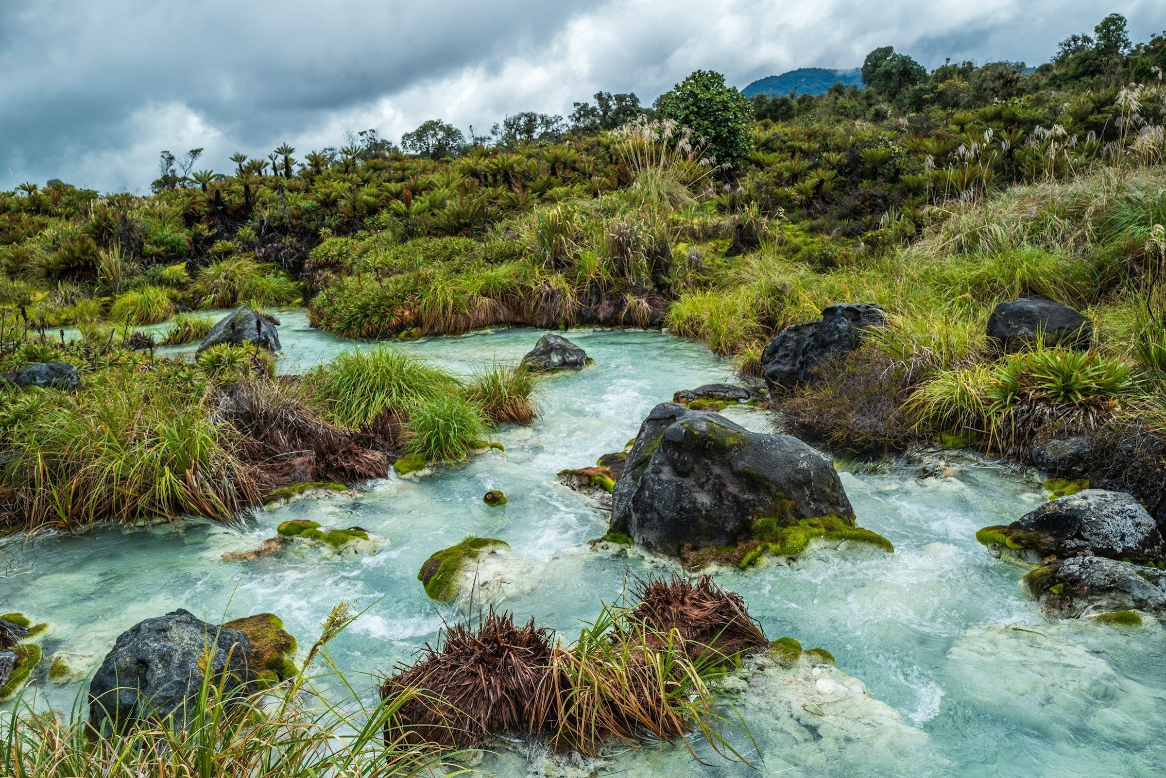 Beautiful blue river in Cauca, Colombia