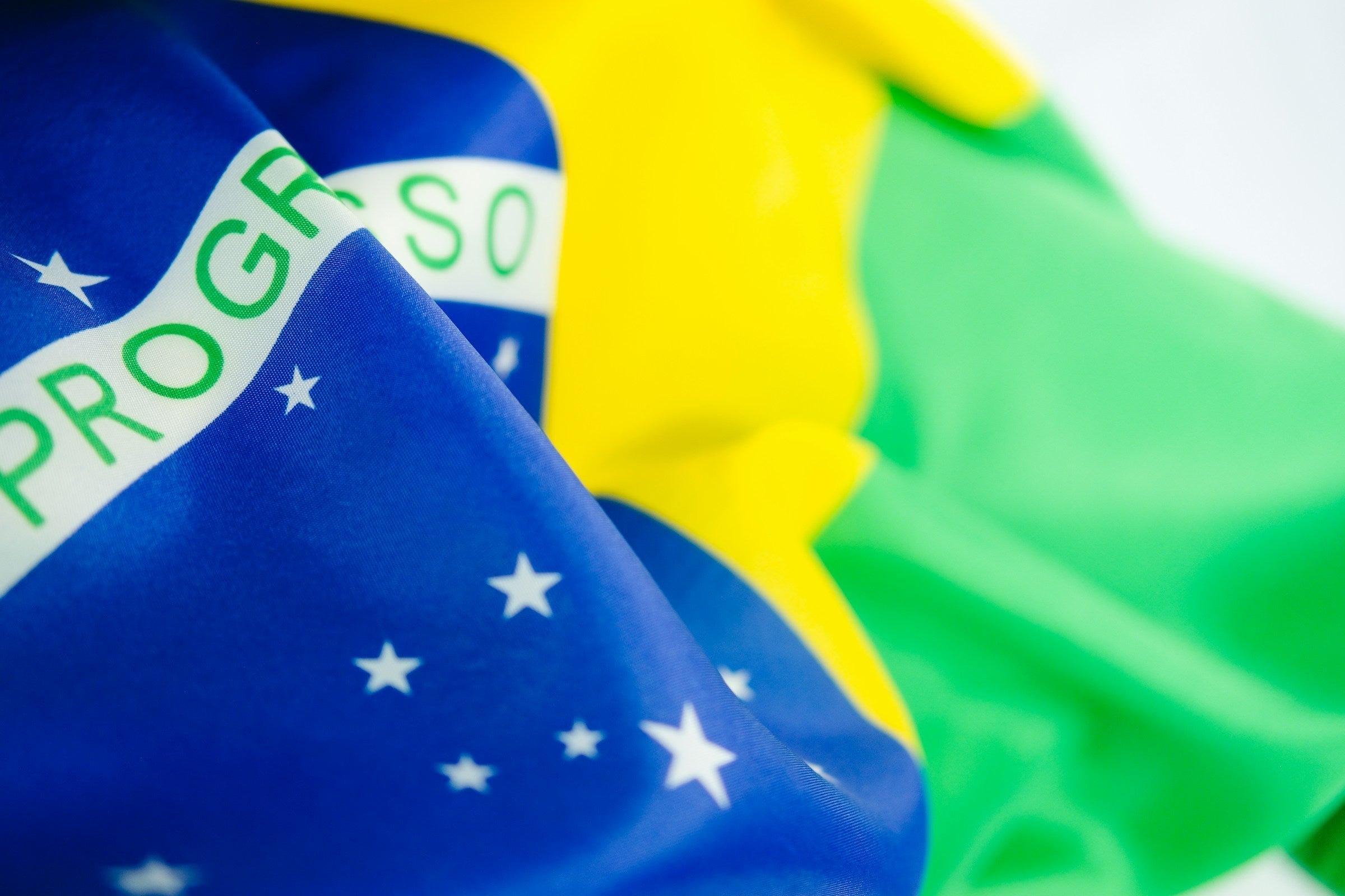 Close up of Brazilian flag